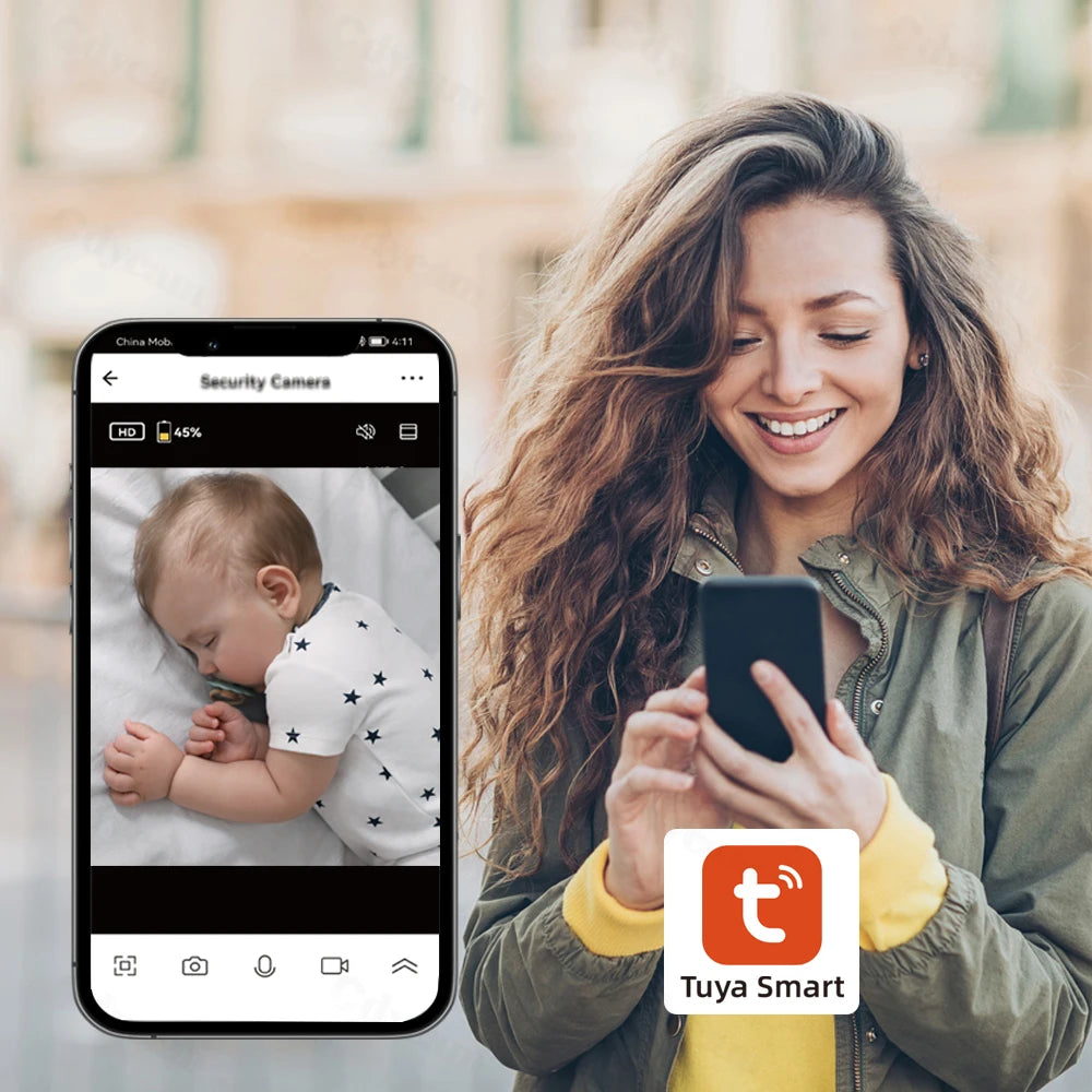 5" WiFi Baby Monitor Tuya APP+monitor Dual Control Electronic Baby Sitter 4x Zoom PTZ Cam Two Way Audio Night Vision Babyphone
